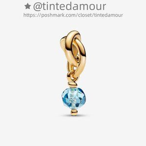 Pandora March Sea Aqua Blue Eternity Circle Dangle Charm|Pendant